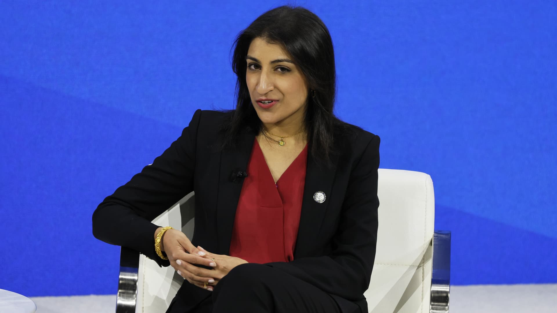 FTC Chair Lina Khan defends her track record when it comes to blocking mergers and doesn't subscribe to Amazon Prime