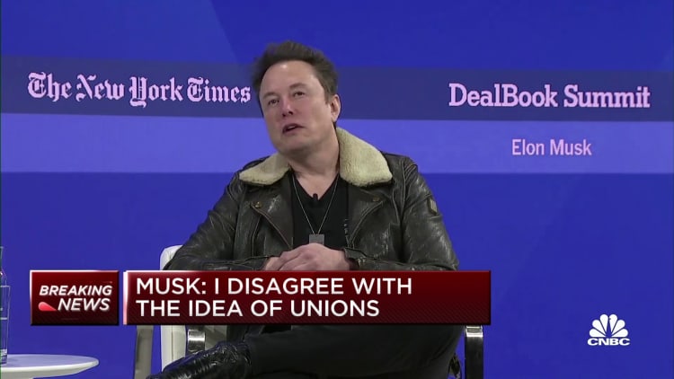 Elon Musk: I disagree with the idea of unions