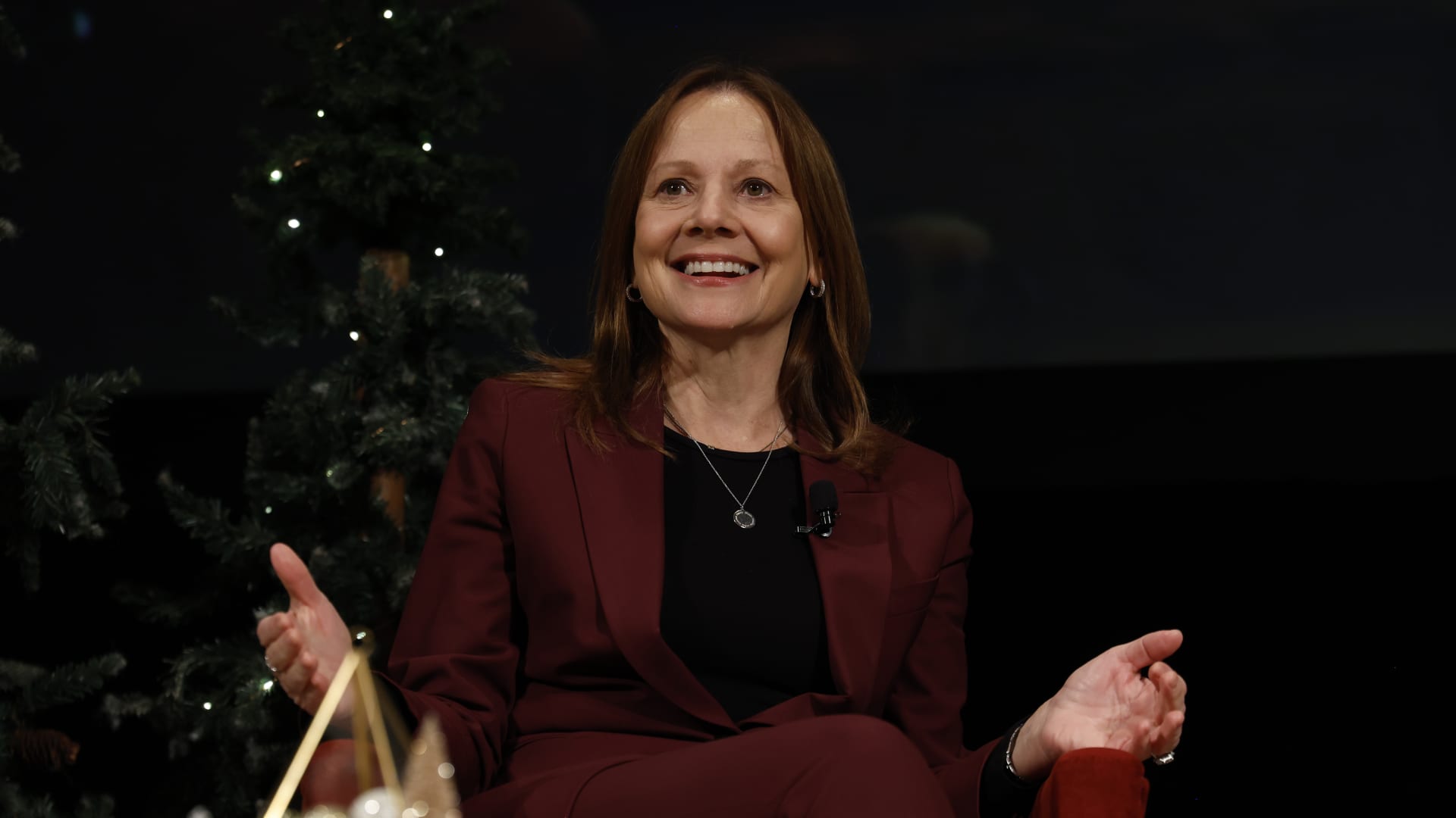 Mary Barra, chair and chief executive officer of General Motors, during an Automotive Press Association event in Detroit, Dec. 4, 2023.