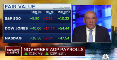 Private payrolls increased by 103,000 in November, below expectations, ADP says