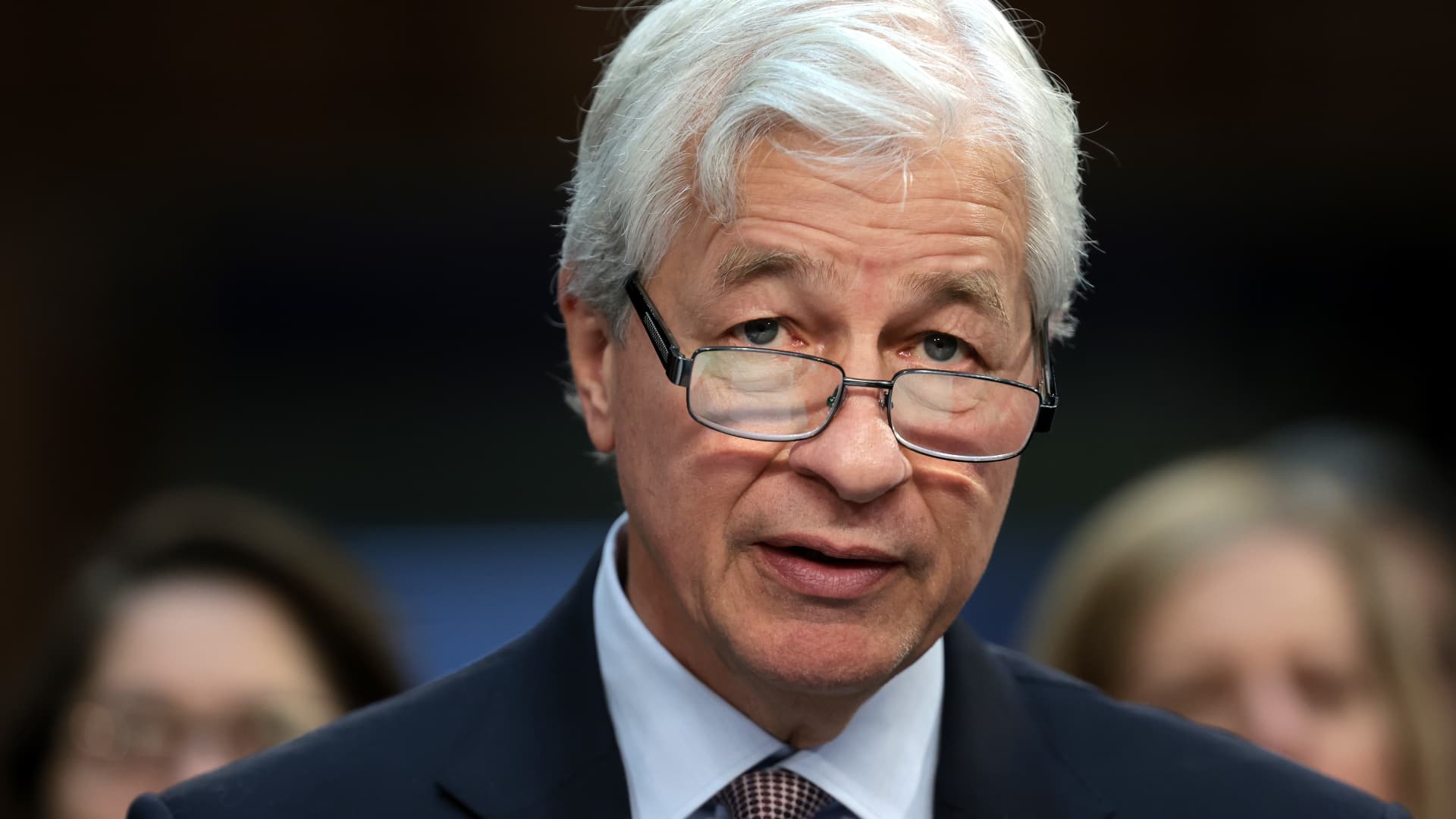 Jamie Dimon, Chairman and CEO of JPMorgan Chase, testifies during a Senate Banking Committee hearing at the Hart Senate Office Building on December 06, 2023 in Washington, DC.