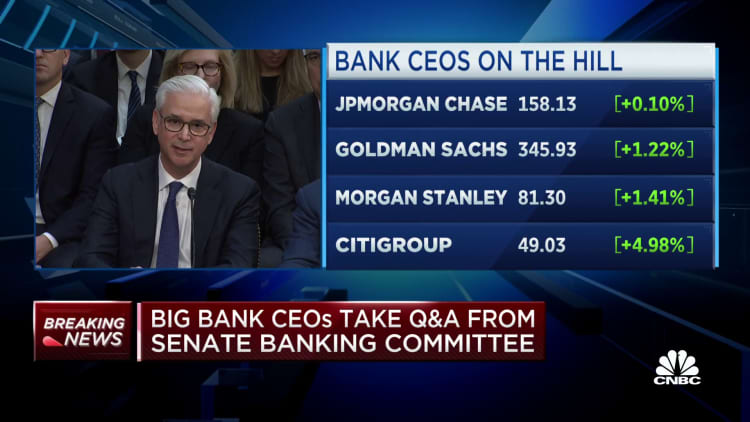 Big bank CEOs testify in Senate hearing