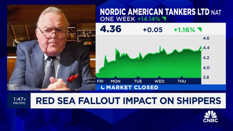 Diverting ships around Africa will impact China to U.S. shipping times: Nordic American Tankers CEO