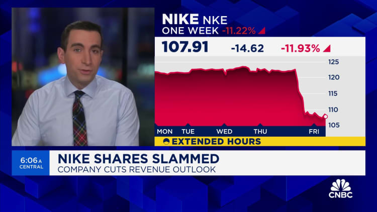 Nike shares slammed after company cuts revenue outlook, unveils $2 billion in cost cuts