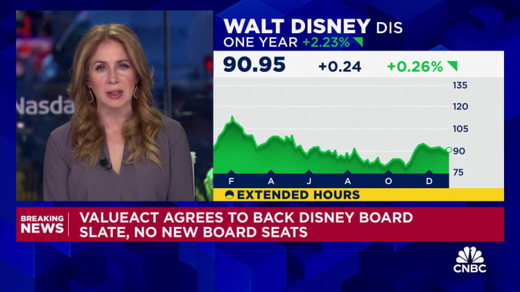 ValueAct agrees to back Disney board slate, no new board seats