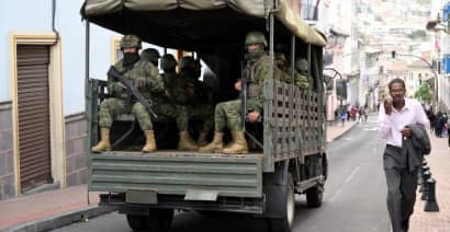 Ecuador's Noboa declares war on armed gangs after TV station attack