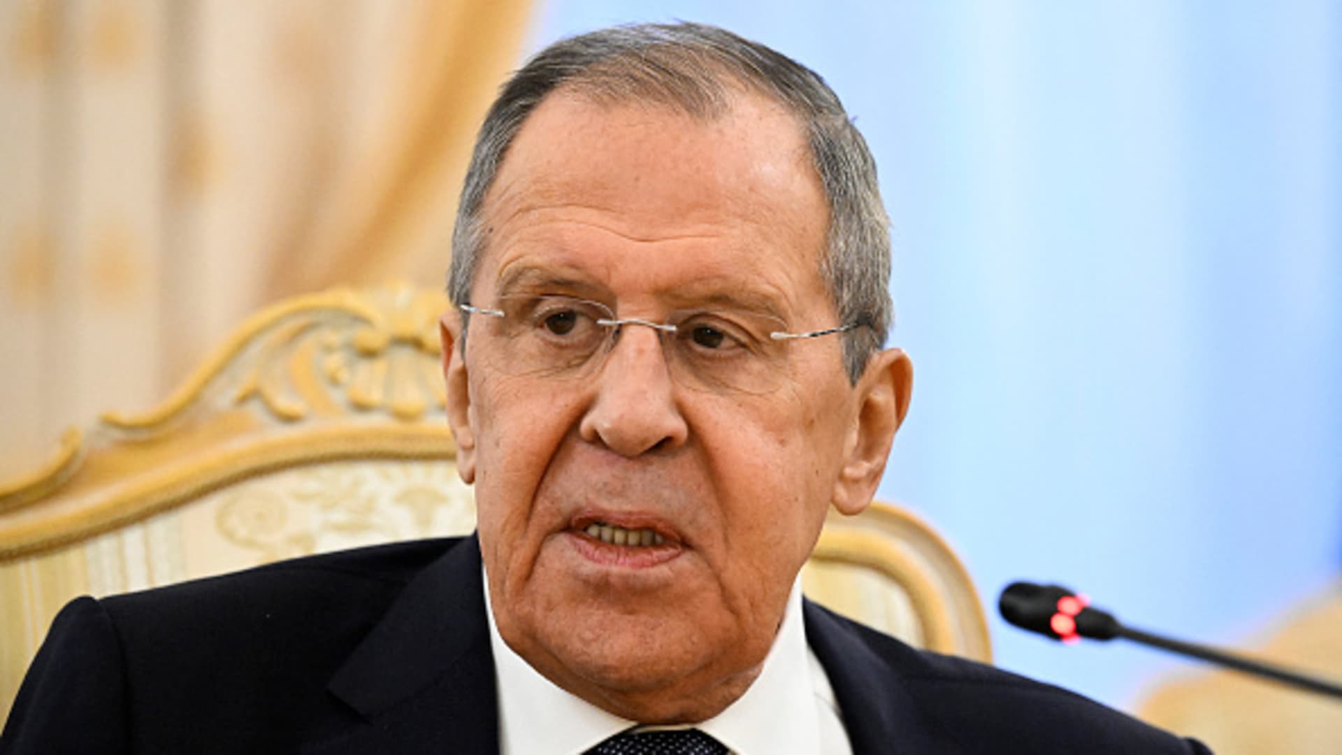 Russia's Foreign Minister Sergei Lavrov attends a meeting with his Indian counterpart in Moscow on December 27, 2023.