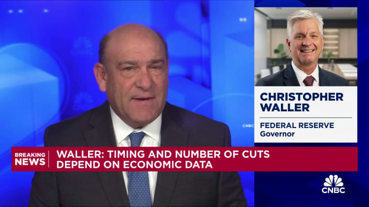 Fed's Christopher Waller advocates moving 'carefully' with rate cuts