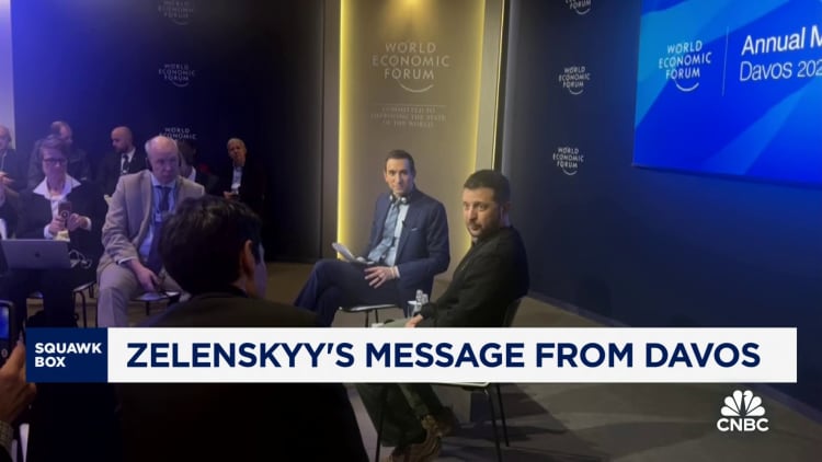 Zelensky takes center stage at Davos as he tries to rally support for war against Russia