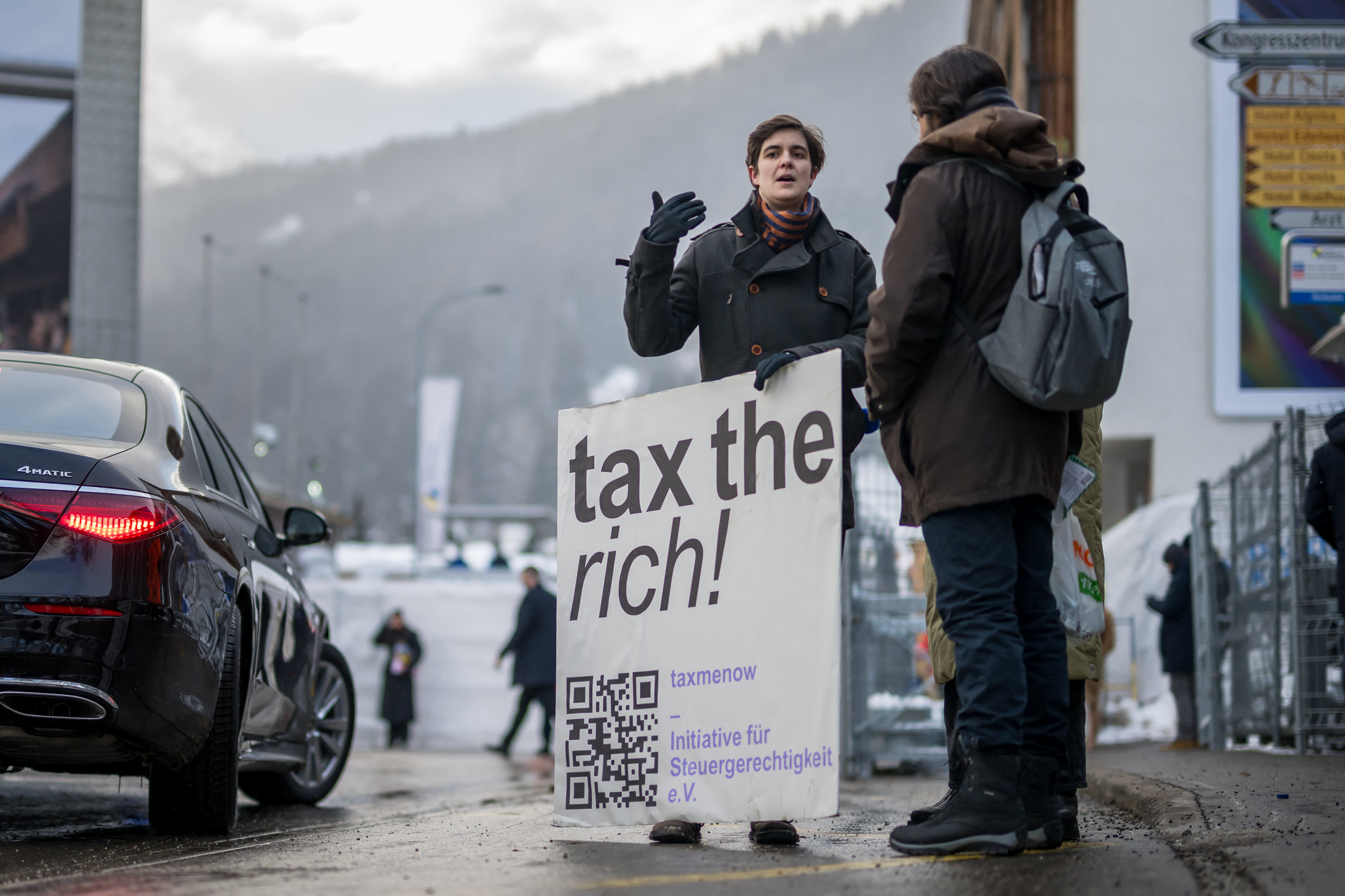 call leaders \'tax our on Mega-rich global at to Davos extreme renew wealth\'