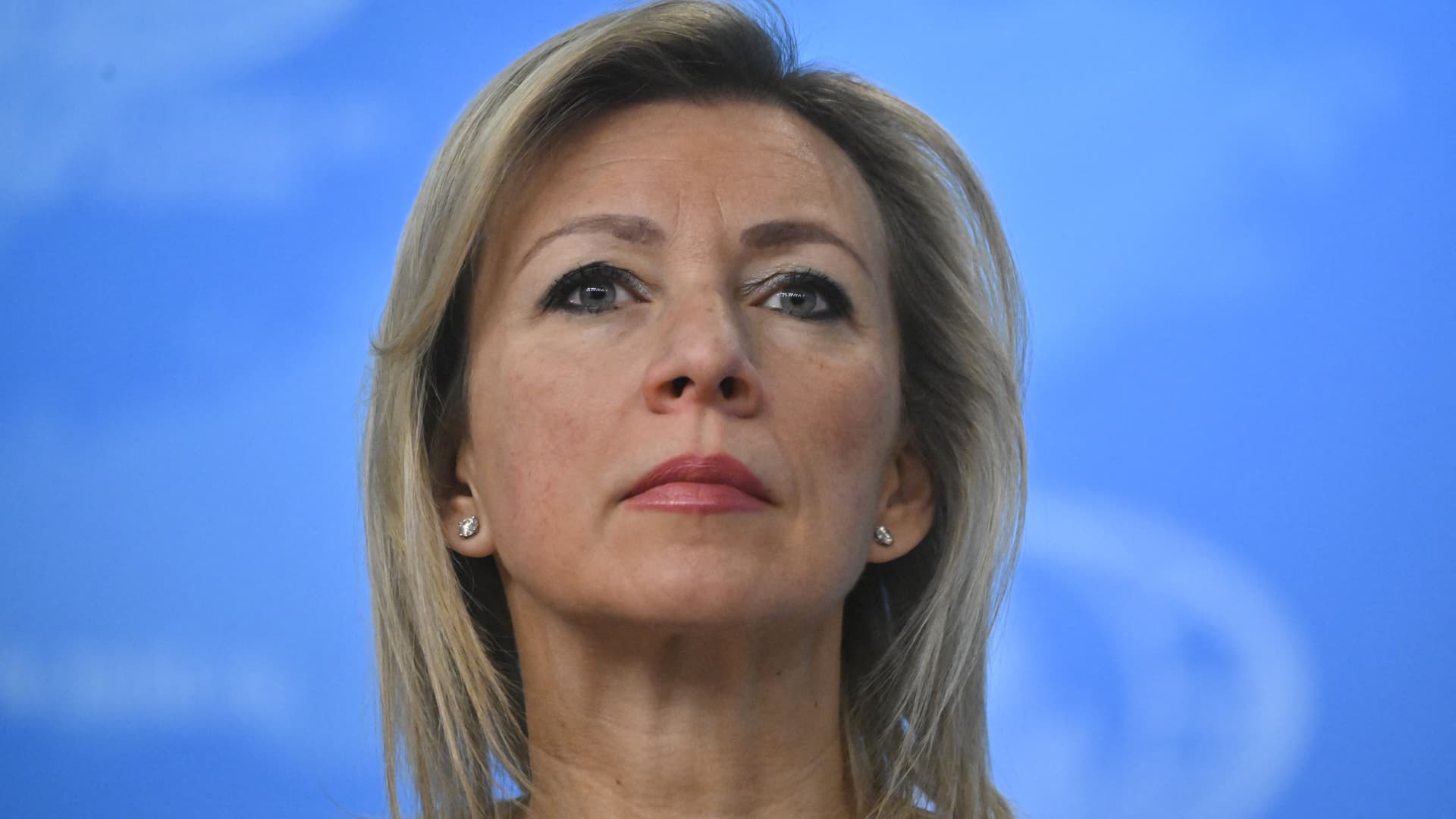 Russian Foreign Ministry spokeswoman Maria Zakharova attends Foreign Minister Sergei Lavrov's annual end-of-year press conference in Moscow on January 18, 2024.