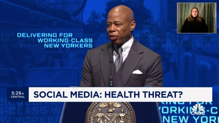 New York City mayor declares social media a public health threat