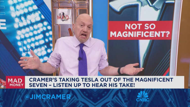 You have to have growth to be 'magnificent', Tesla doesn't have it, says Jim Cramer