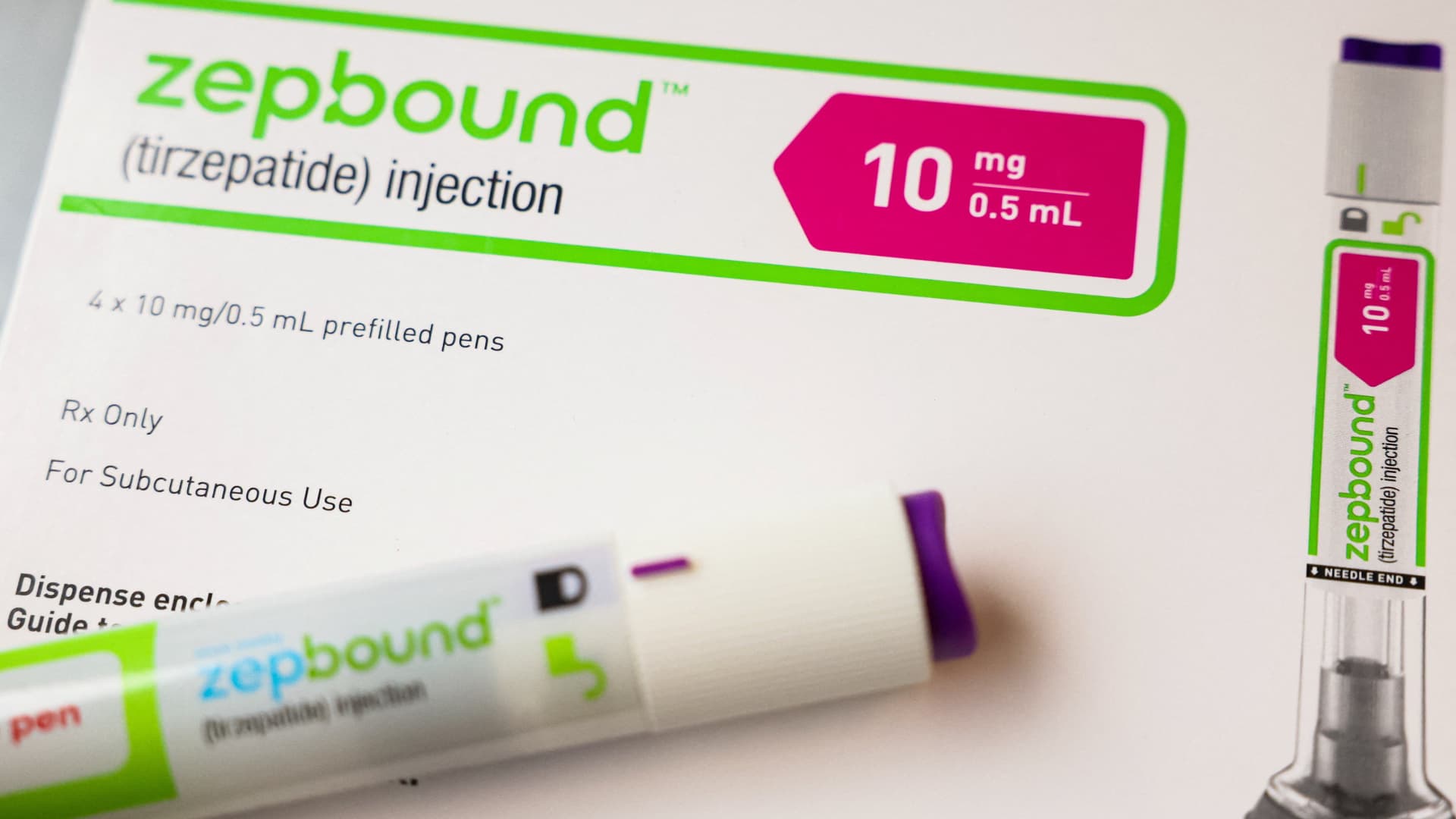 An injection pen of Zepbound, Eli Lilly’s weight loss drug, is displayed in New York City, U.S., December 11, 2023. 