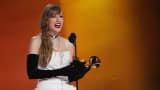 Taylor Swift accepts the Best Pop Vocal Album award for “Midnights” onstage during the 66th Grammy Awards at Crypto.com Arena in Los Angeles on Feb. 4, 2024.