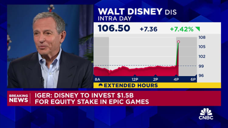 Disney CEO Bob Iger: Disney entering into a strategic partnership with Epic Games