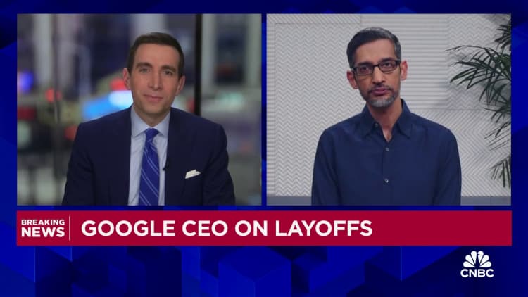 Alphabet CEO Sundar Pichai on layoffs: It's important to build internal capacity to invest in the future