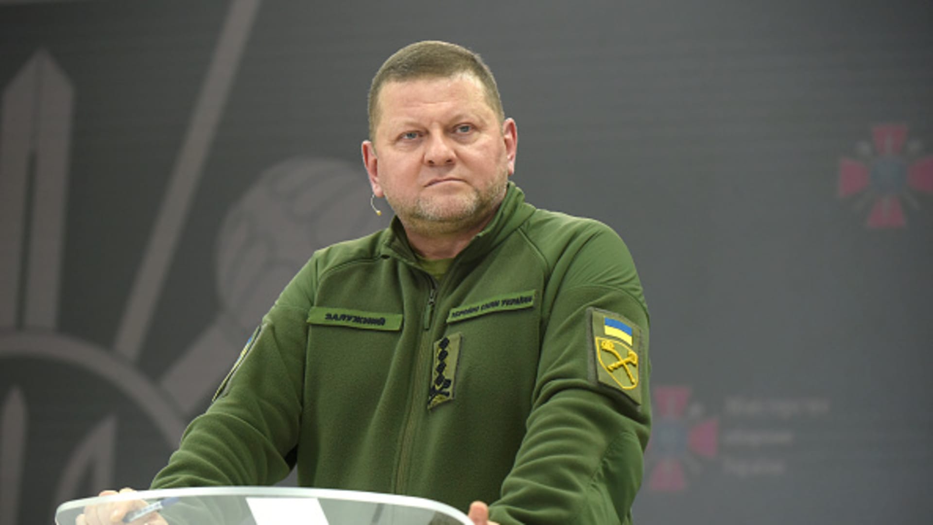 Commander-in-Chief of the Armed Forces of Ukraine, General Valerii Zaluzhnyi holds a press conference in Kyiv. 