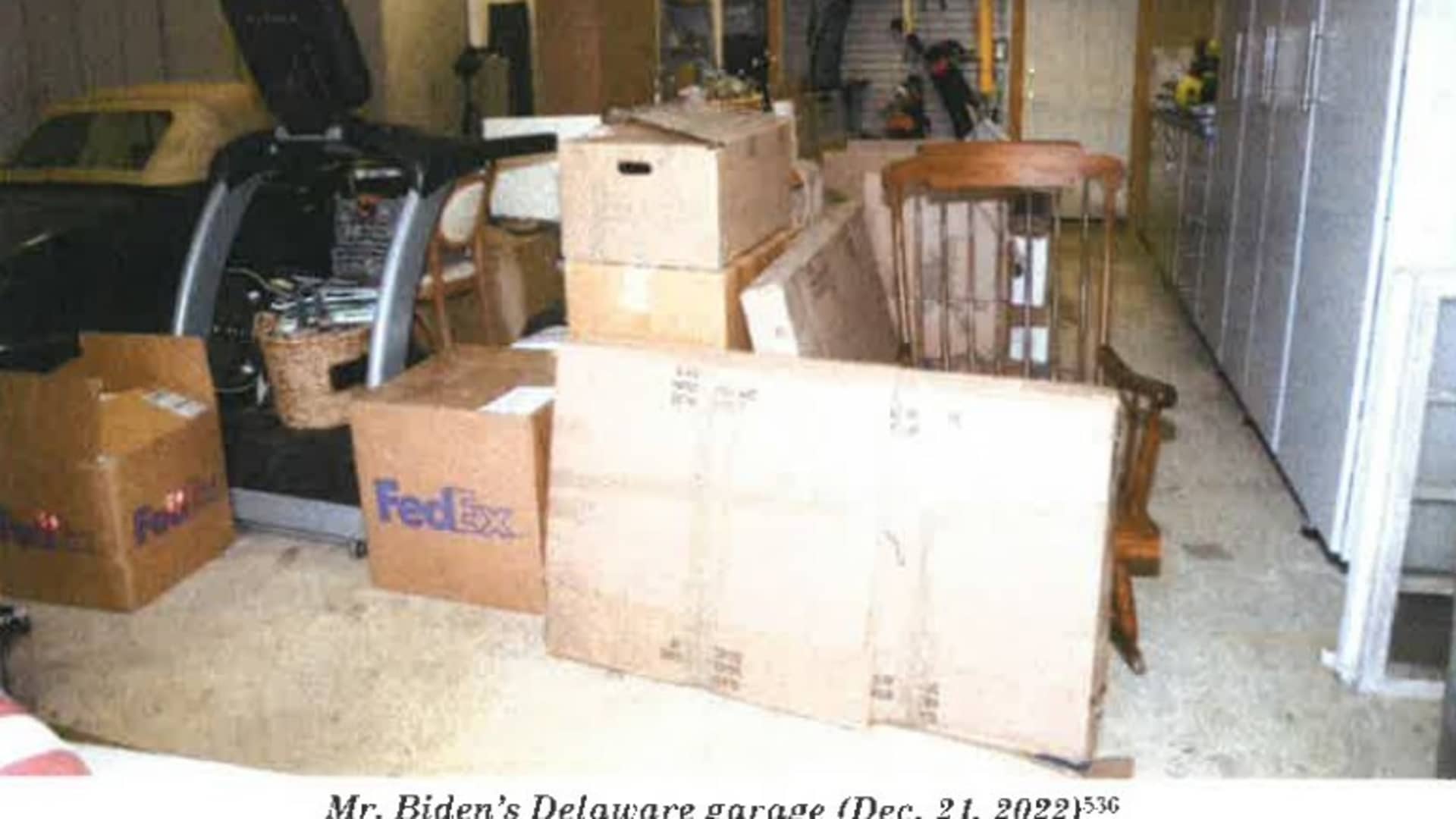 US President Joe Biden's Delaware garage with classified documents on December 21, 2022.