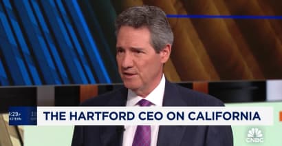 The Hartford CEO Christopher Swift says he's encouraged by insurance reform progress in California