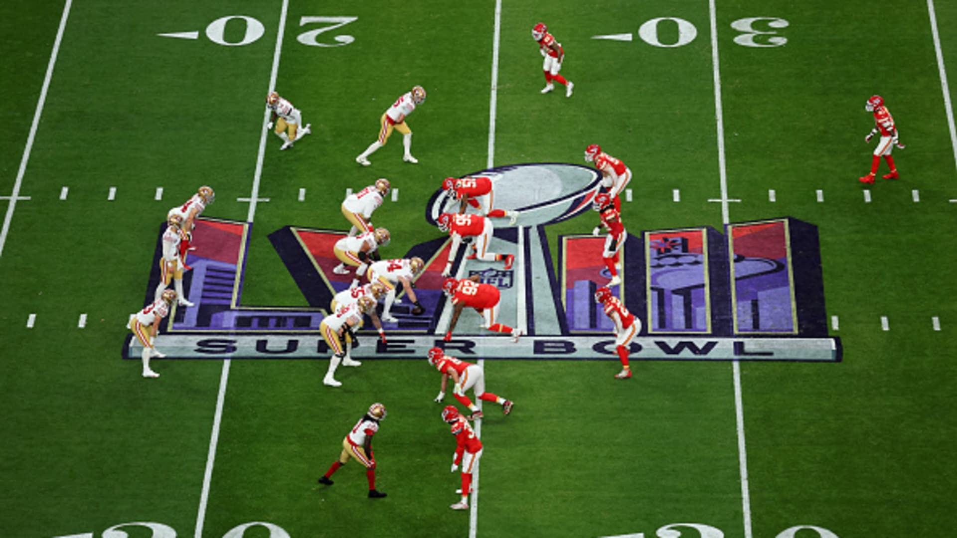 Brock Purdy #13 of the San Francisco 49ers prepares to snap the ball during the first quarter against the Kansas City Chiefs during Super Bowl LVIII at Allegiant Stadium on February 11, 2024 in Las Vegas, Nevada.