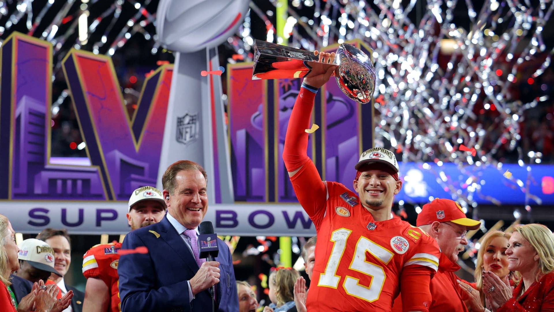 Super Bowl LVIII was the most-watched television show in history, as an estimated 123.4 million people watched the Kansas City Chiefs rally in overtim