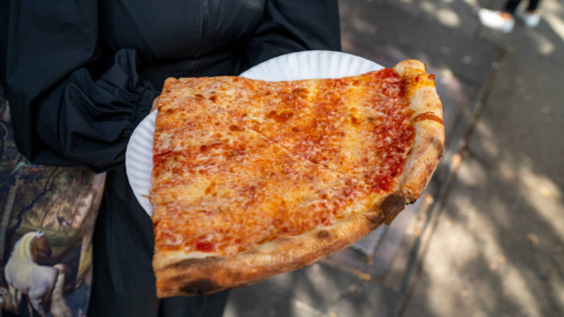 A pair of slices from Joe's Pizza in New York City.