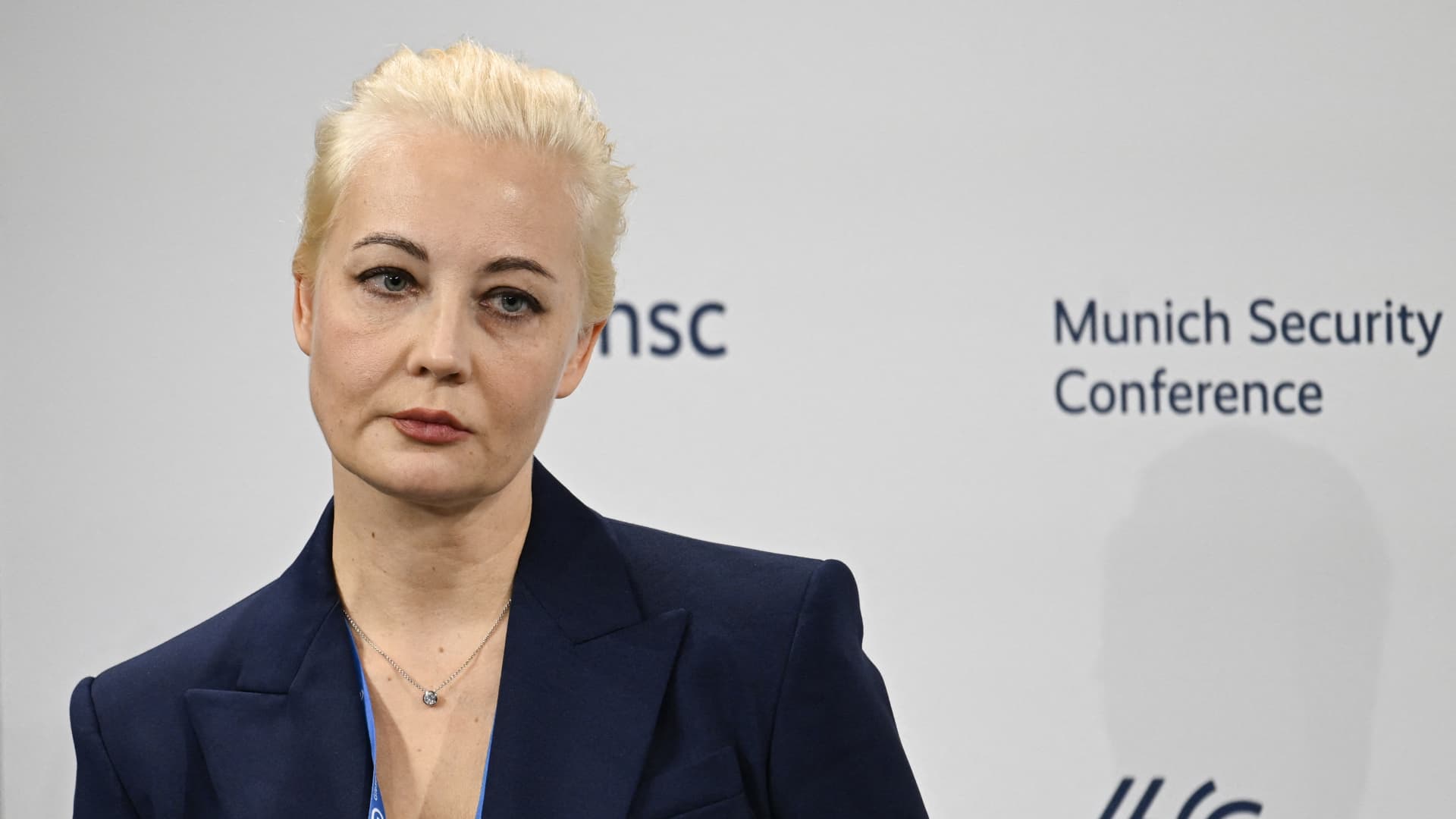 Yulia Navalnaya, wife of late Russian opposition leader Alexei Navalny, attends the Munich Security Conference, on the day Alexei Navalny's death was announced by the prison service of the Yamalo-Nenets region where he had been serving his sentence, in Munich, southern Germany, on Feb. 16, 2024.