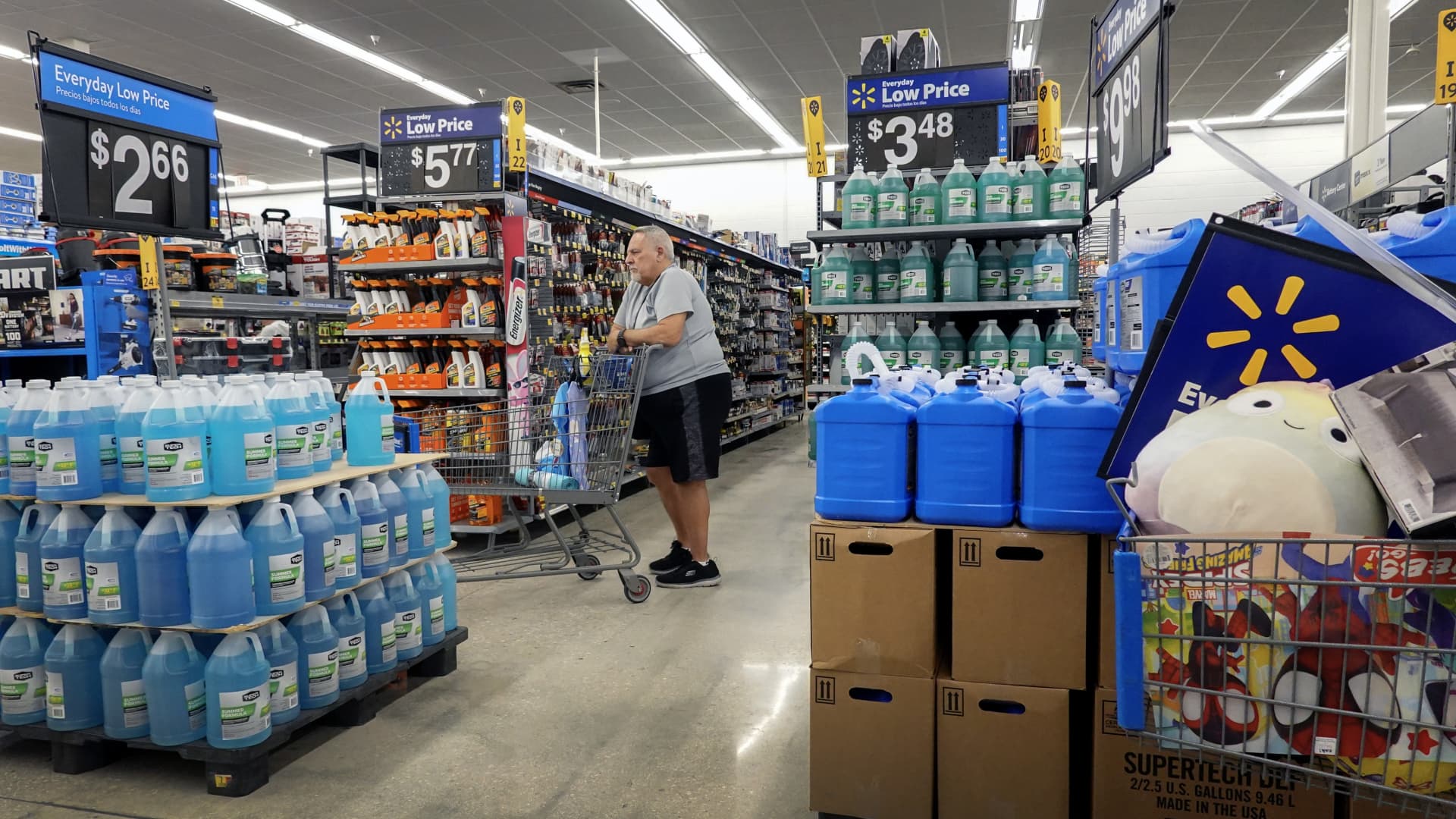 A customer shops in a Walmart Supercenter on February 20, 2024 in Hallandale Beach, Florida. 