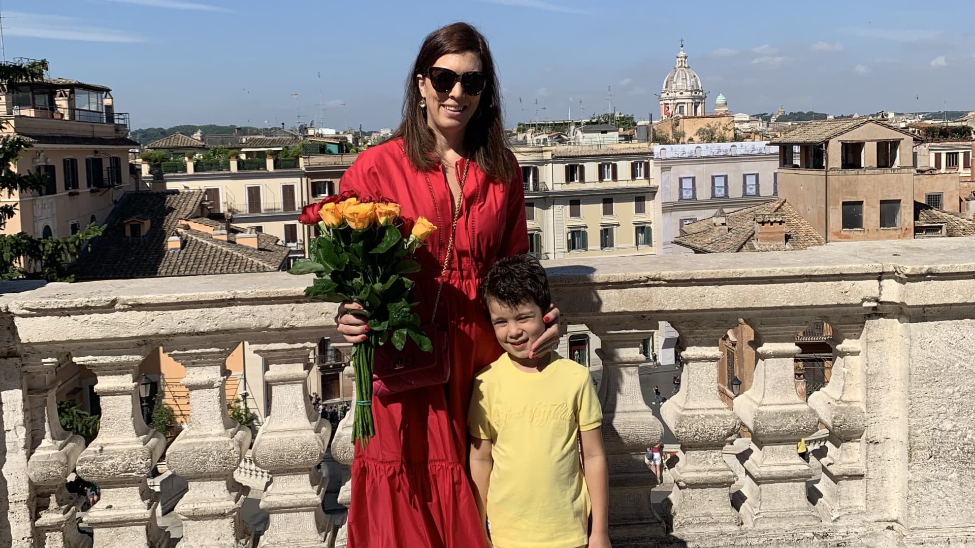 Serbian Sonja Prokopec and her son, Laith, on their trip to Rome.