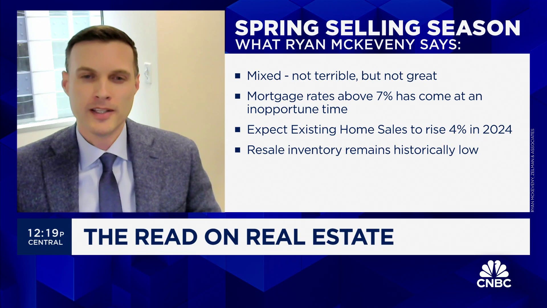 Existing home sales will see an upward tick this year, says
Zelman's Ryan McKeveny