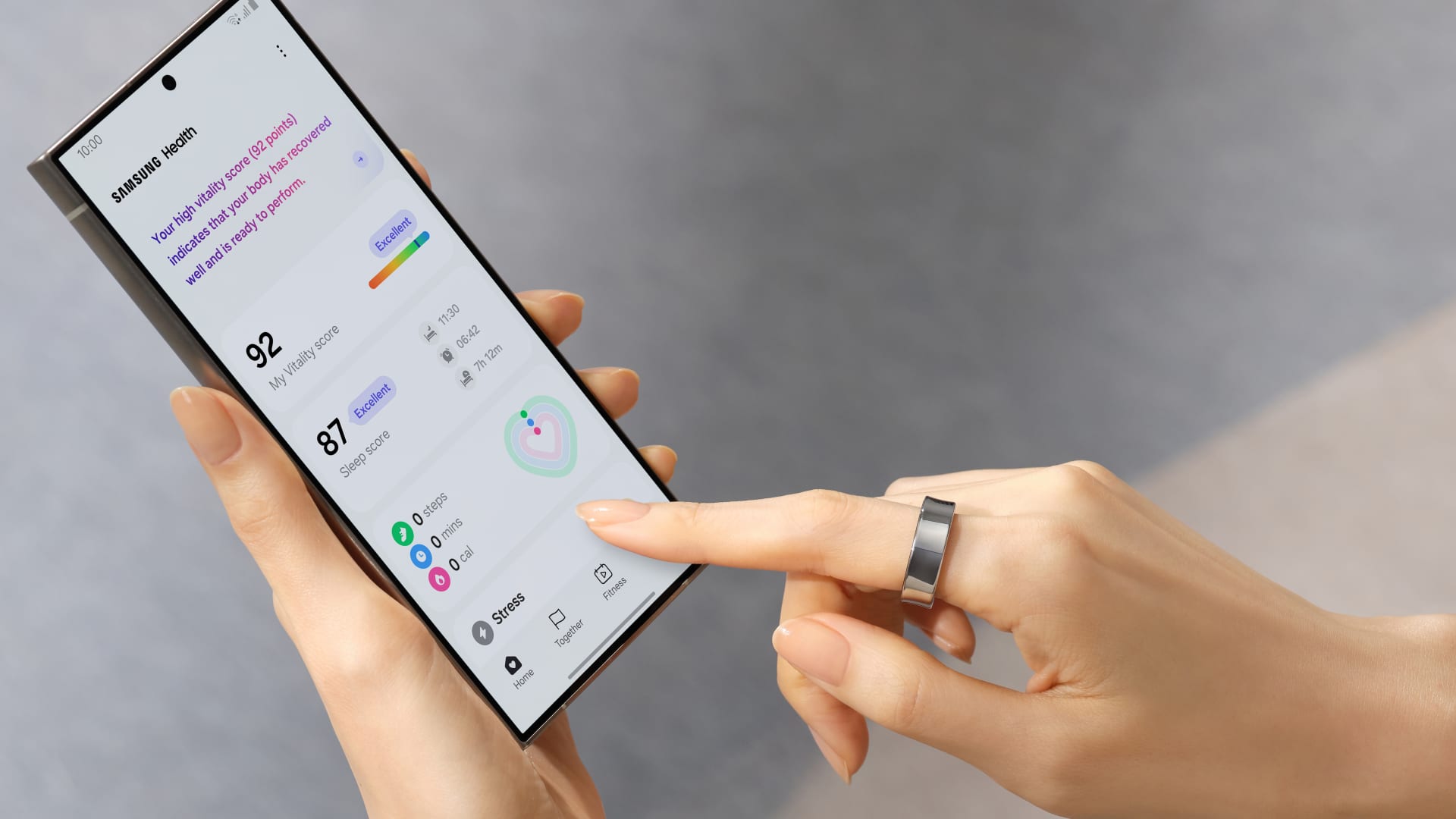 The Samsung Galaxy Ring has various sensors to track things like heart rate.