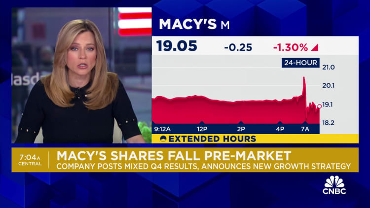 Macy’s posts another quarter of falling sales as it unveils strategy to get back to growth