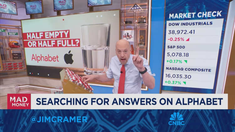 Alphabet would be dramatically higher if it was willing to embrace efficiency, says Jim Cramer