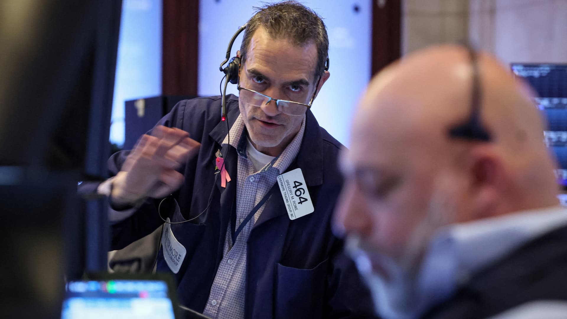 Traders work on the floor at the New York Stock Exchange (NYSE) in New York City, U.S., February 28, 2024. 