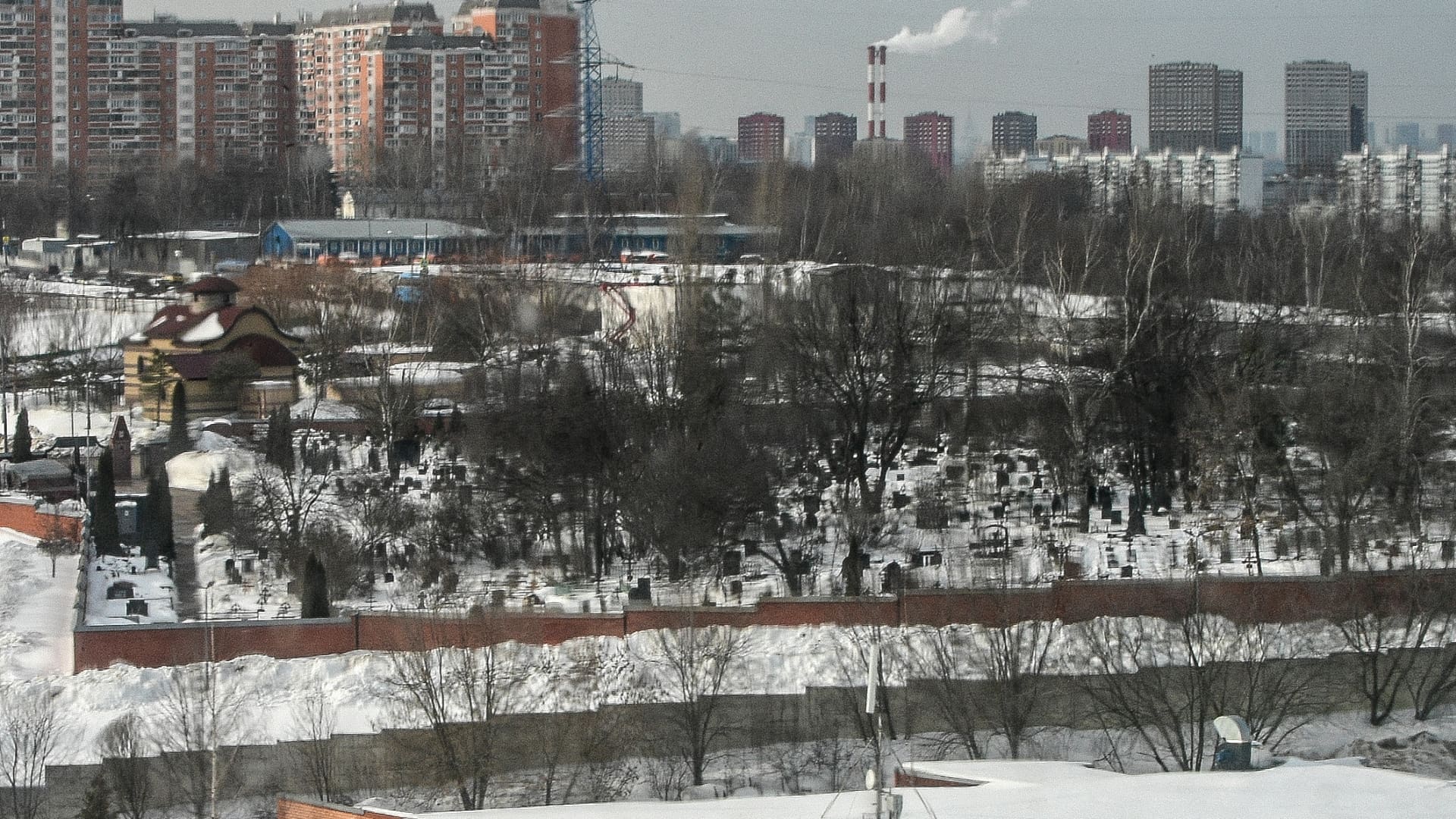 This photograph taken on Feb. 29, 2024, shows a view of the Borisovo cemetery in Moscow, where the burial of late Russian opposition leader Alexei Navalny is set to take place on March 1.