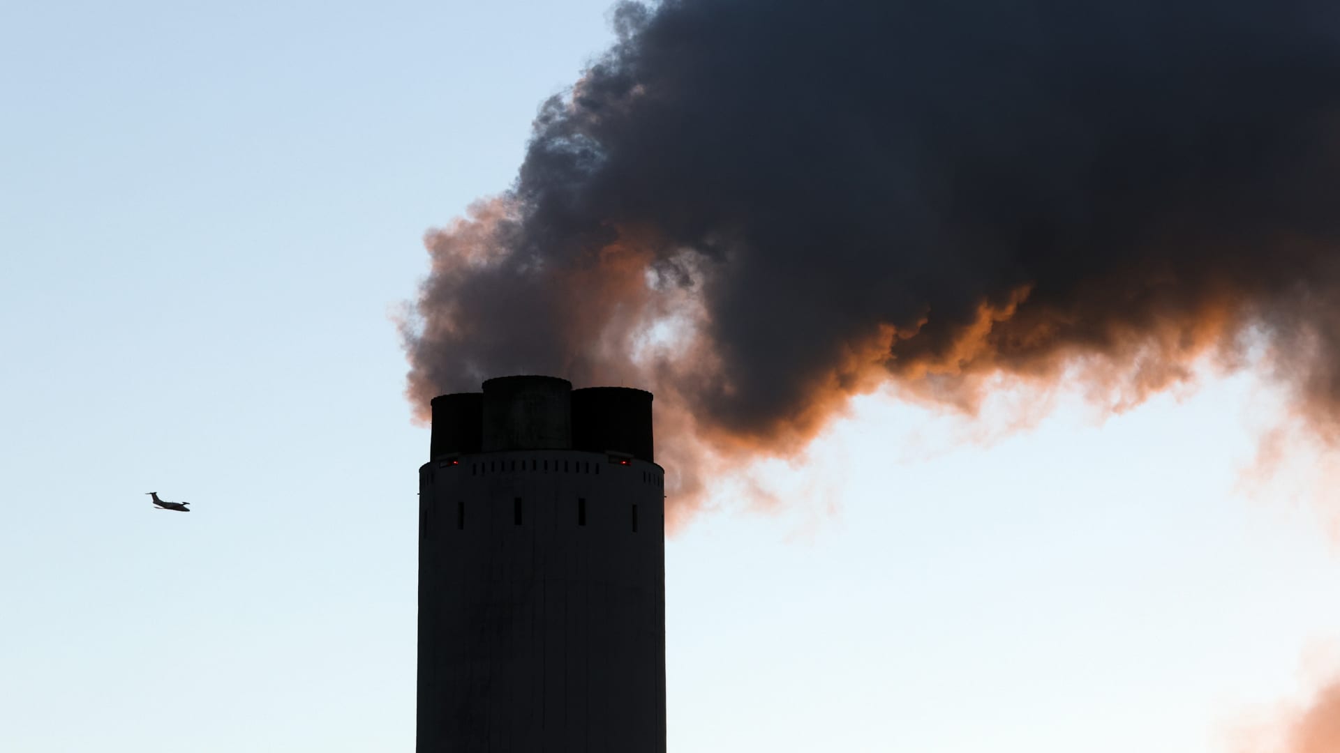 Smoke from a coal-fired power station. 