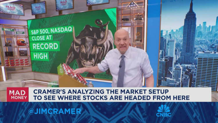 The tape is like a vast wave lifting all boats right now, says Jim Cramer