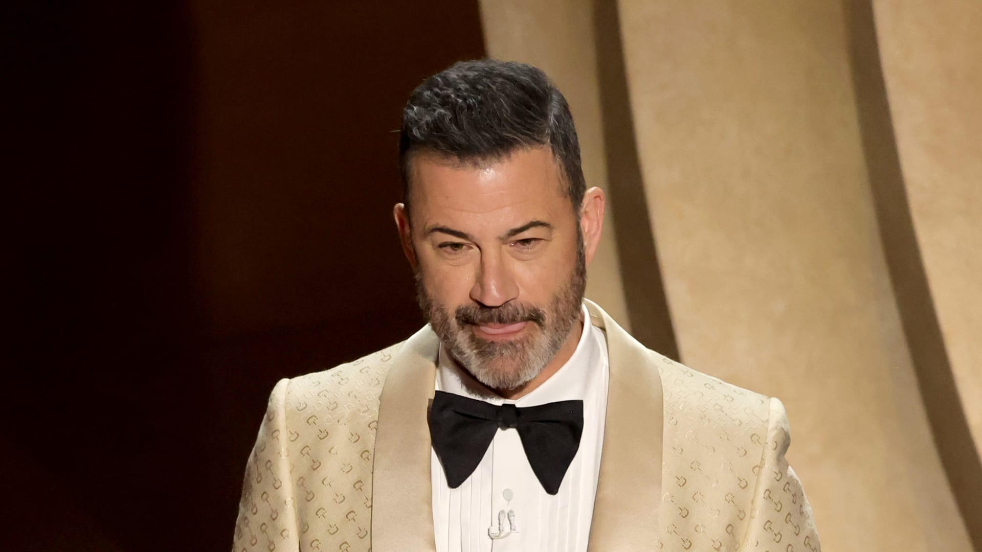 Host Jimmy Kimmel speaks onstage during the 96th Annual Academy Awards at Dolby Theatre on March 10, 2024 in Hollywood, California.
