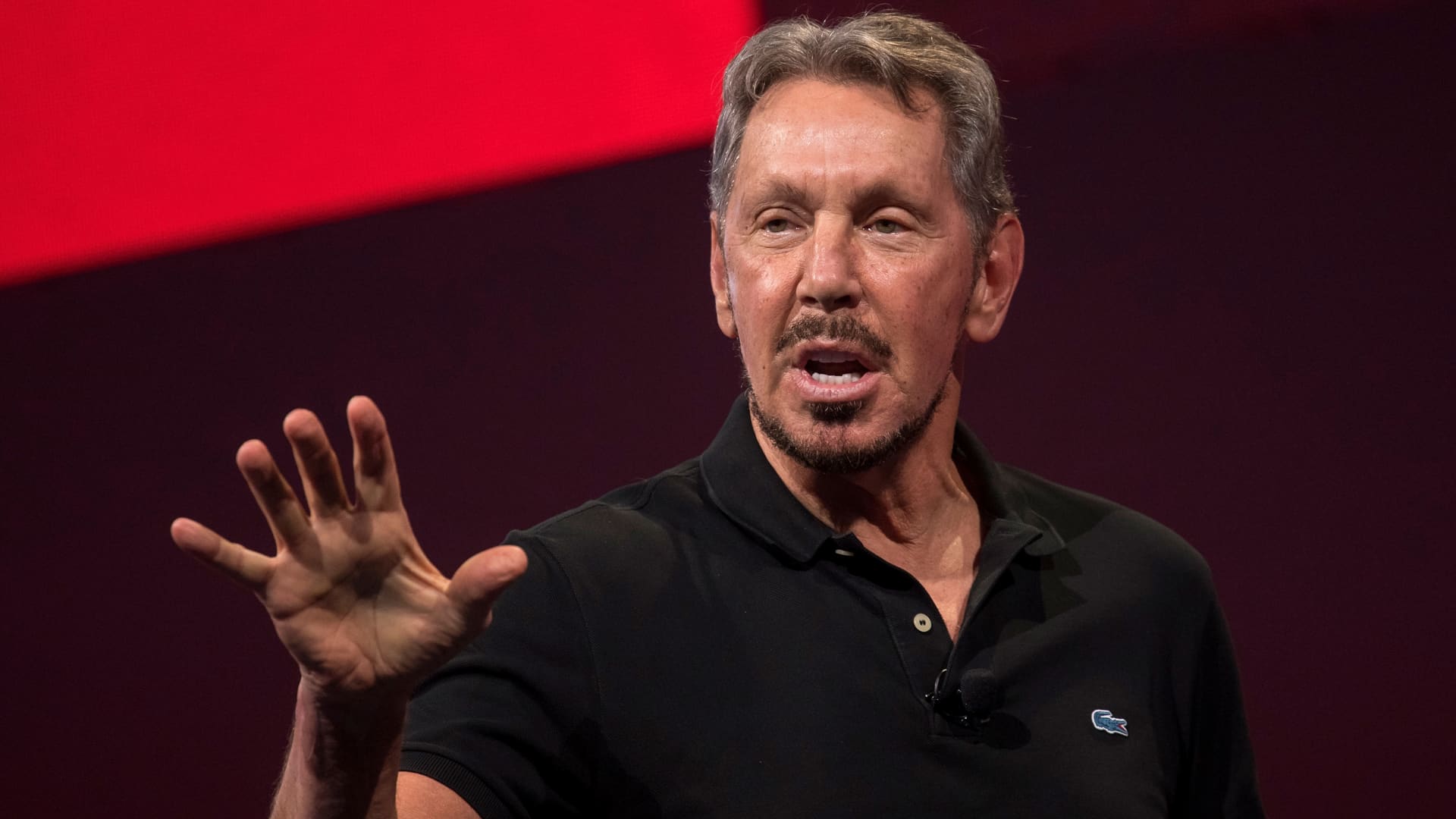 Larry Ellison, chairman and co-founder of Oracle Corp., speaks during the Oracle OpenWorld 2017 conference in San Francisco, California, U.S., on Sunday, Oct. 1, 2017. 