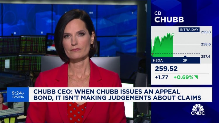 Chubb CEO: Trump court bond is fully secured
