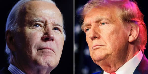 Biden pulls even with Trump as economic view improves slightly, CNBC survey shows