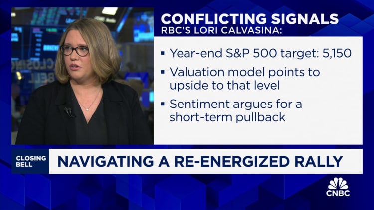RBC's Lori Calvasina anticipates a market pullback in the short-term