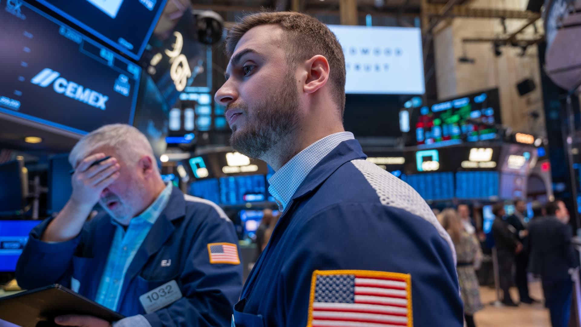 Traders work on the floor of the New York Stock Exchange on March 20, 2024.