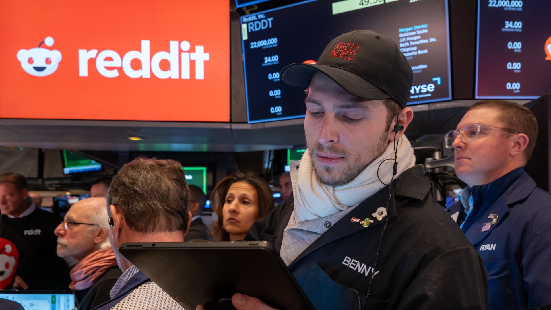 Shares closed at $49.32, ending the week below their closing price on Reddit's first day of trading on the New York Stock Exchange. They closed a