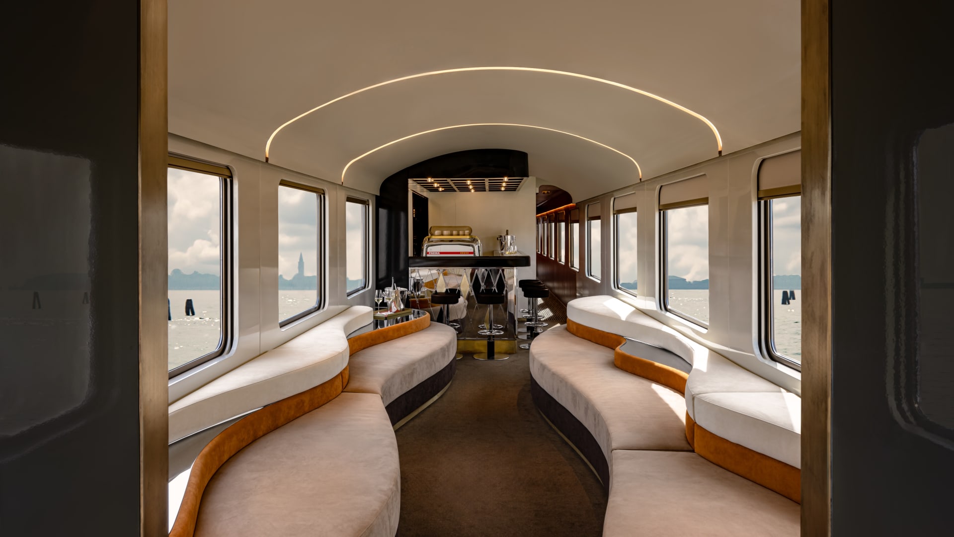 The lounge on the Accor's new La Dolce Vita train.