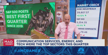 Jim Cramer breaks down the S&P 500's best first quarter since 2019
