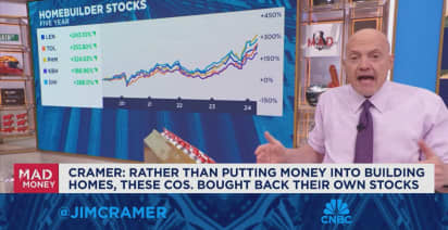 You should be a buyer of the homebuilders now, says Jim Cramer