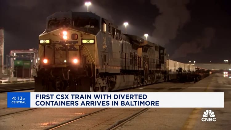 CSX completes first diverted cargo shipments on new rail line for Port of Baltimore