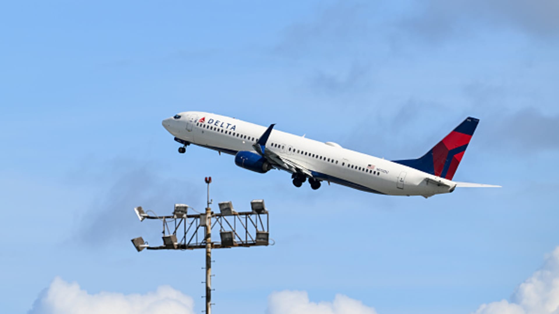 A Delta Airlines plane takeoff from San Francisco International Airport (SFO) in San Francisco, California, United States on February 21, 2024.